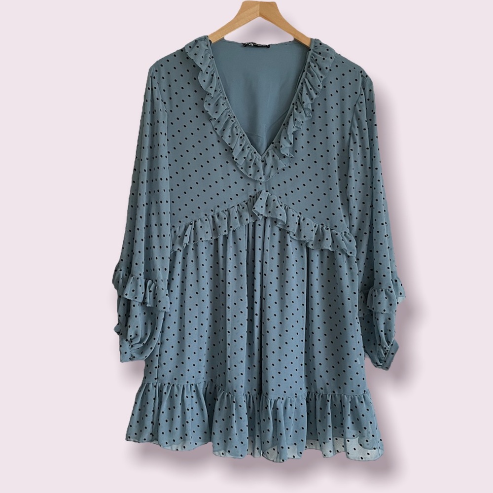 NWT Zara || polka dot baby doll dress